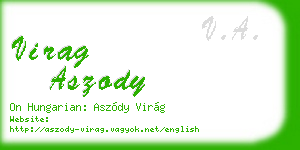 virag aszody business card